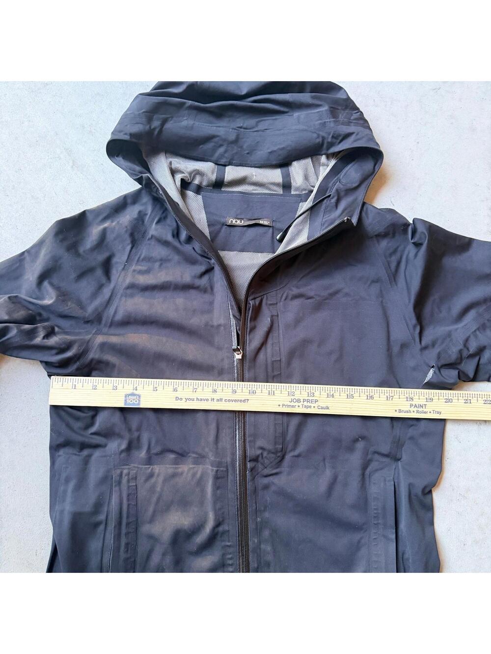 Nau Mens Technical Hooded Shell Jacket Black Full Zip Forearm Pockets Size M - Picture 7 of 8